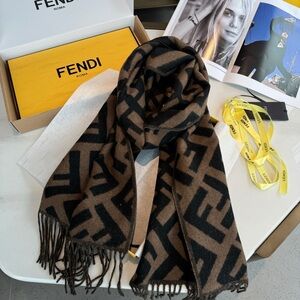 Fendi Black and Brown Scarf